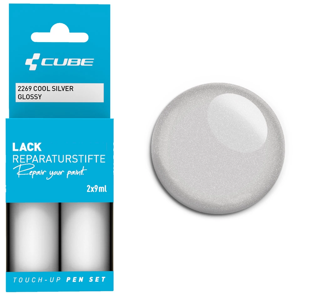 Cube Lackreparaturstift Set COOL SILVER Glossy 1 Cube Lackreparaturstift Set COOL SILVER Glossy