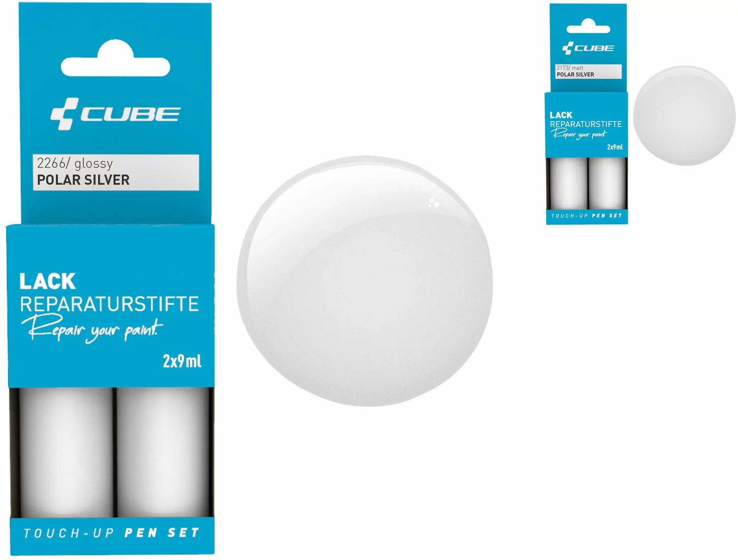 Cube Lackreparaturstift Set POLAR SILVER 1 Cube Lackreparaturstift Set POLAR SILVER