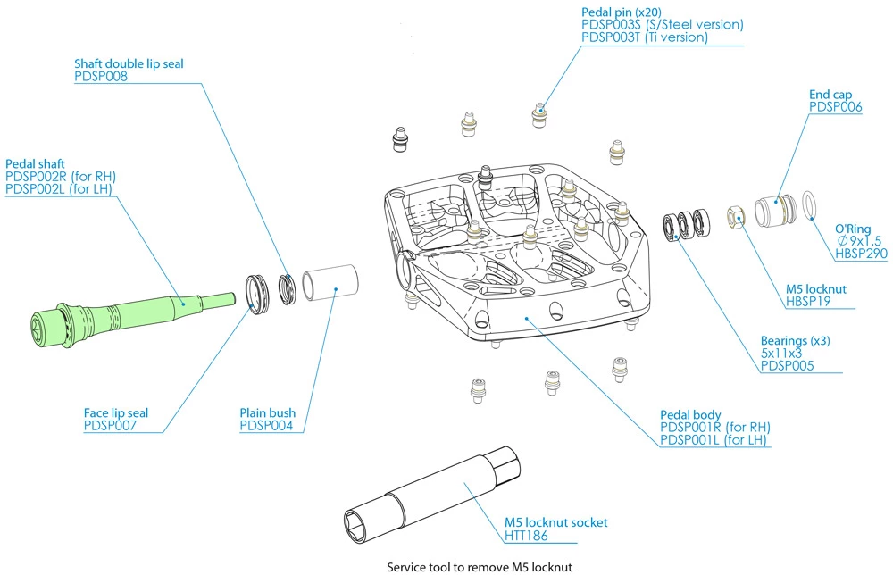 HOPE Pedalachse Für F20 Plattformpedale 4 HOPE Pedalachse Für F20 Plattformpedale – Bild 4